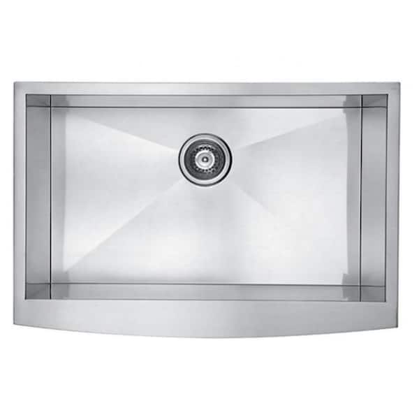 Maincraft Stainless Steel 32 in. Single Bowl Sink Handmade Farmhouse Apron Kitchen Sink without workstation