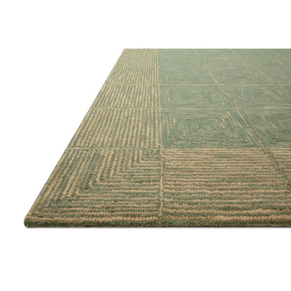 Chris Love Julia Francis Green / Natural 2 ft. 6 in. x 7 ft. 6 in.  Contemporary Runner Rug