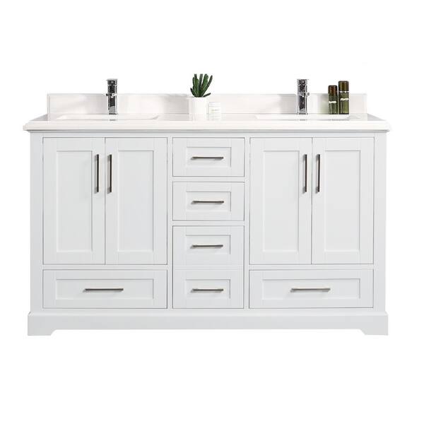 Willow Collections Boston 60 in. W x 22 in. D x 36 in. H Double Sink