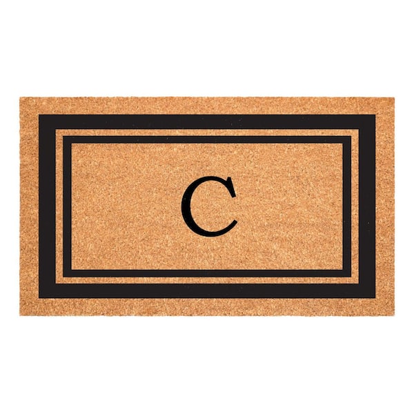 Calloway Mills Black Border Door Mat 24 in. x 36 in. Monogram C Door Mat