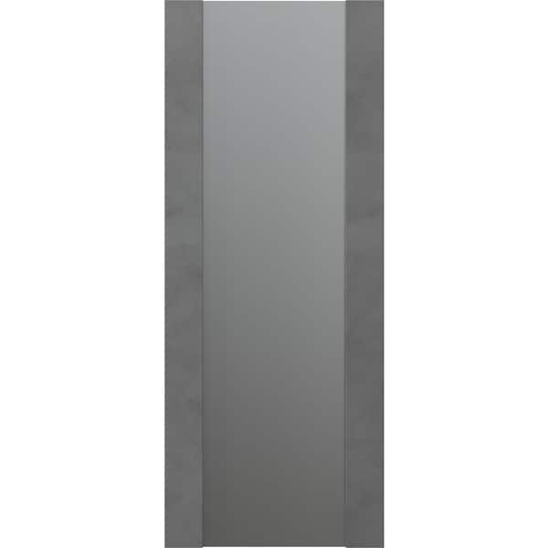Belldinni Vona_202 24 in. W x 80 in. H Solid Composite Core 1-Lite Frosted Glass Dark Urban Prefinished Wood Interior Door Slab