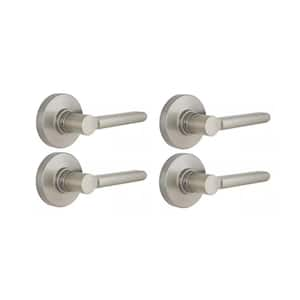 Tonebridge Satin Nickel Hall/Closet Door Lever with Round Rose (4-Pack)