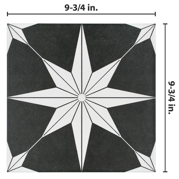 Merola Tile Stella Night 9-3/4 in. x 9-3/4 in. Porcelain Floor and