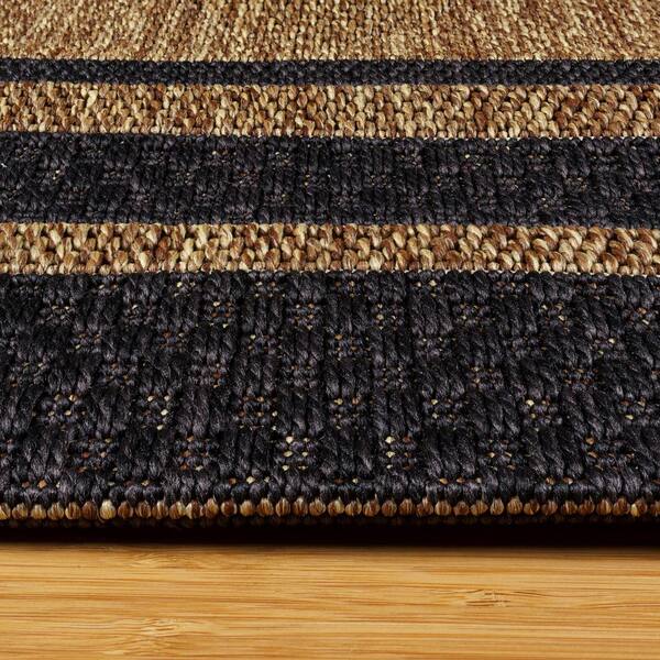 Paseo Soroa Chestnut/Black 5 ft. x 7 ft. Border Indoor/Outdoor Area Rug