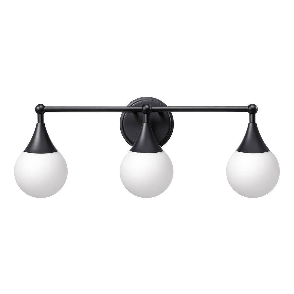 23.6 in. 3-Light Black Dimmable Vanity Light with White Frosted Glass price history on PriceWatchPro