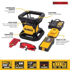 20V MAX Lithium-Ion 150 ft. Red Self-Leveling Rotary Laser Level with Detector, 2.0Ah Battery, Charger, and TSTAK Case