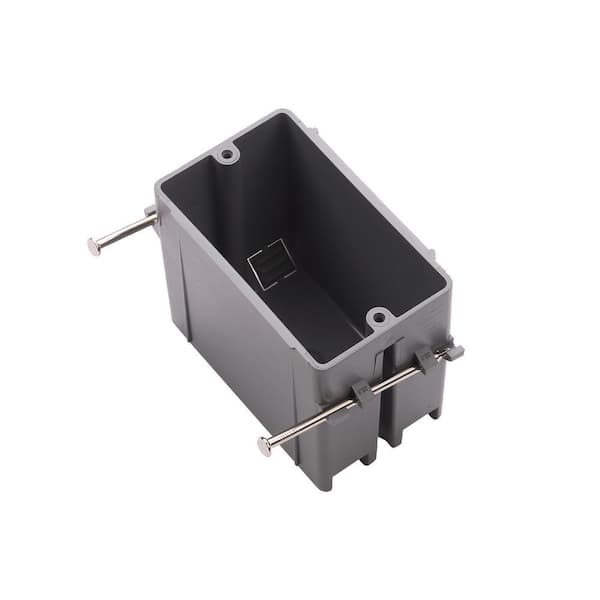 Plastic Switch/Outlet Boxes 20 cu. in. Grey 1-Gang, ETL Listed, New Work (100-Pack)