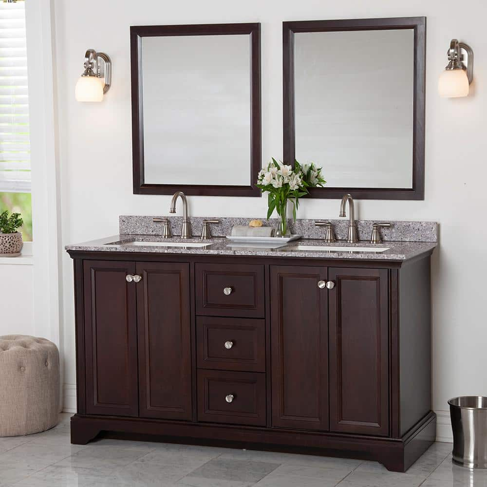 Home Decorators Collection Stratfield 61 in. W x 22 in. D Bath Vanity ...