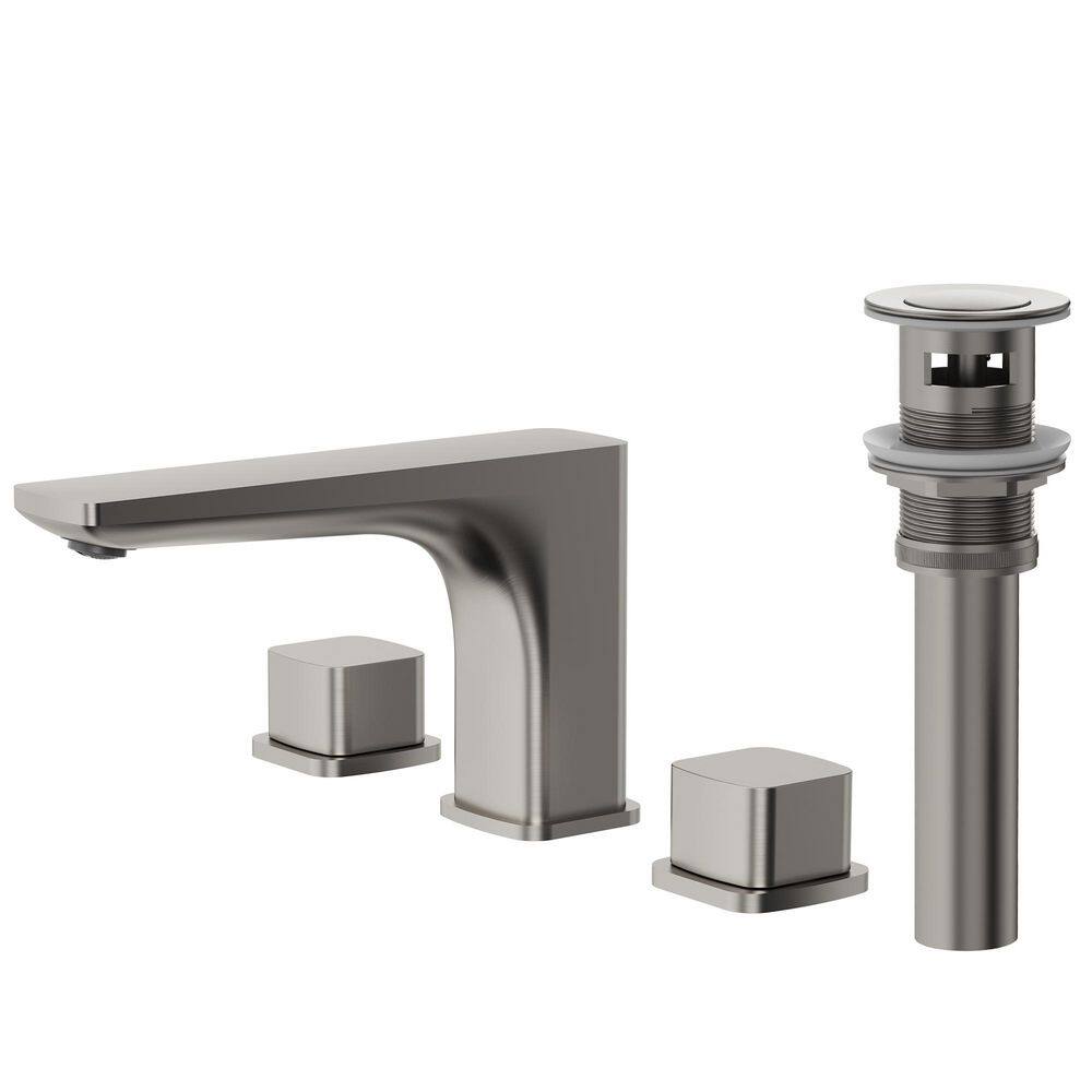2 Handle 3 Hole Bathroom Sink Faucet Anti-Fingerprint Widespread Vanity Faucet with Drain in Brushed Nickel price history on PriceWatchPro
