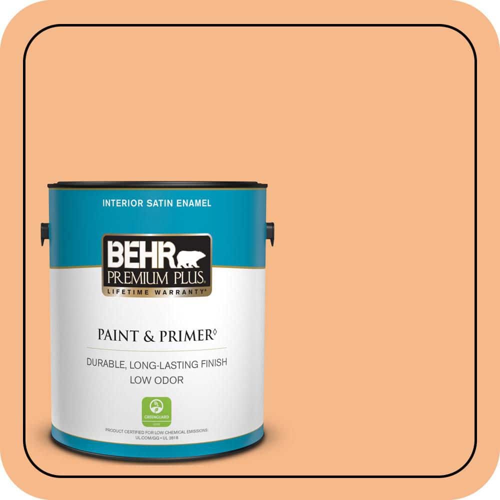 1 gal. #260C-3 Fresh Peaches Satin Enamel Low Odor Interior Paint & Primer price history on PriceWatchPro