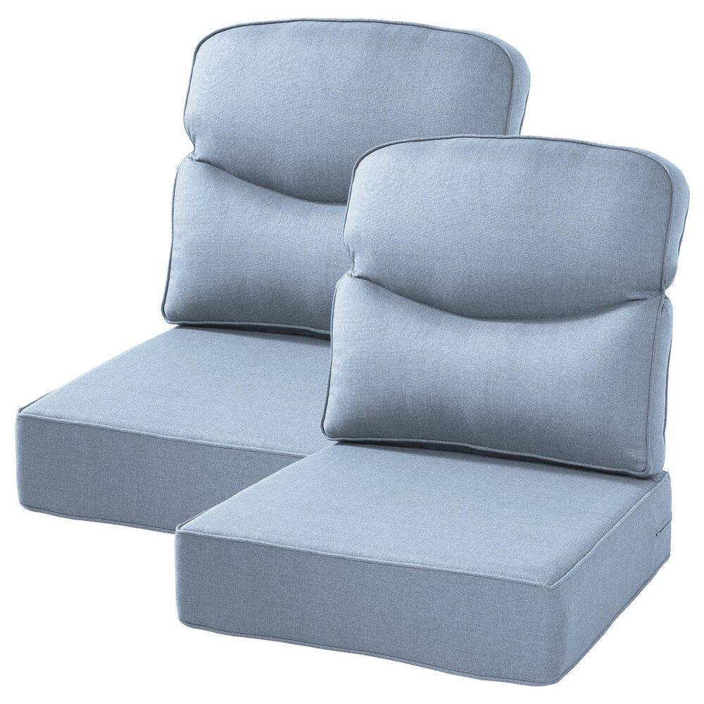 24 in. W x 24 in. D 4-Piece High Back Universal Outdoor Cushion in BabyBlue price history on PriceWatchPro