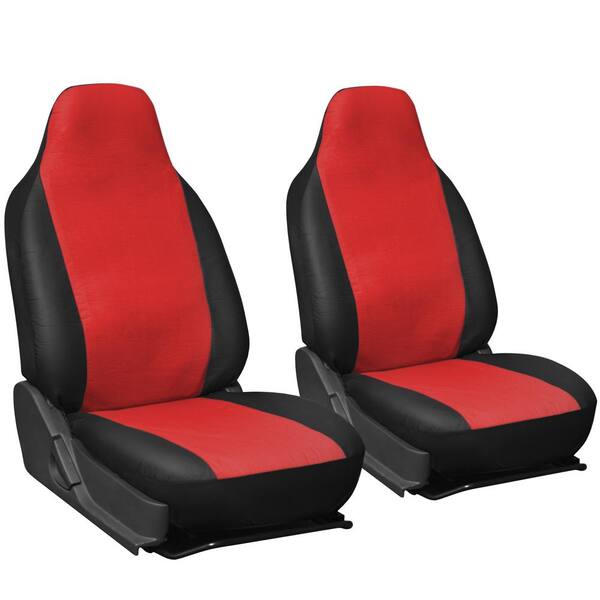 OxGord Polyurethane Seat Covers 21.5 in. L x  21 in. W x 31 in. H  Seat Cover Set in Red and Black (2-Piece)