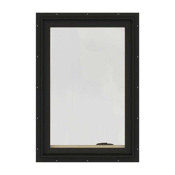 JELD-WEN 30.75 in. x 36.75 in. W-2500 Series Bronze Painted Clad Wood Left-Handed Casement Window with BetterVue Mesh Screen