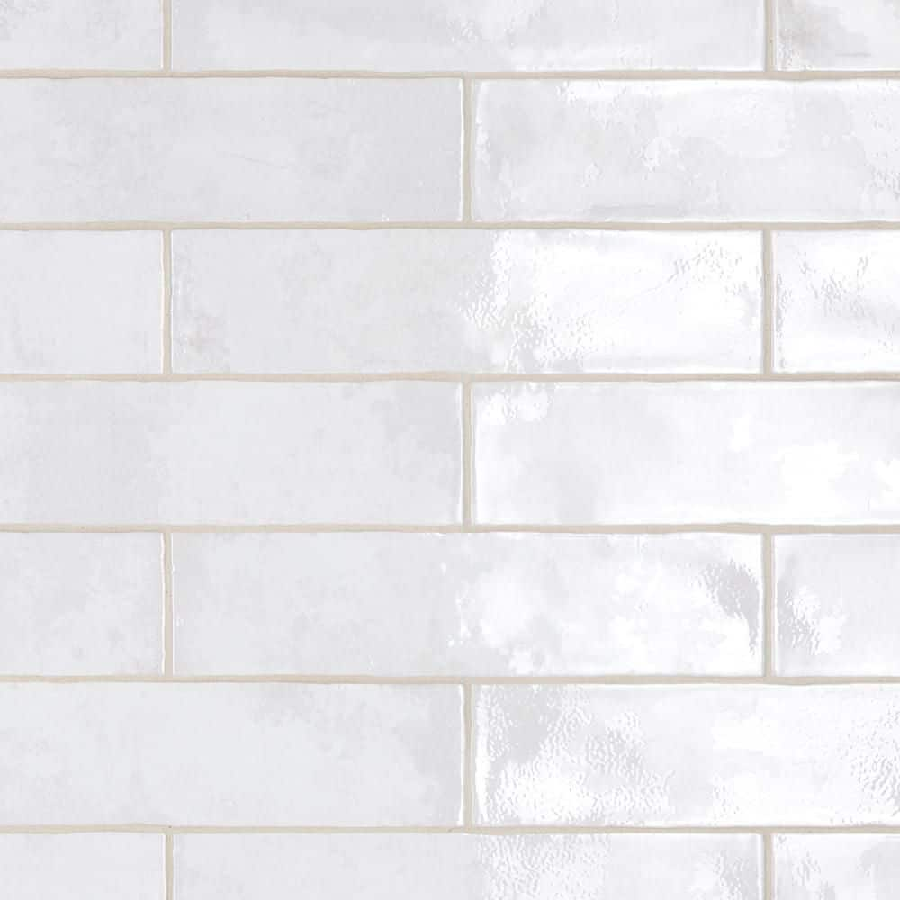 Merola Tile Biarritz White 3 in. x 12 in. Ceramic Wall Tile (5.72 sq ...