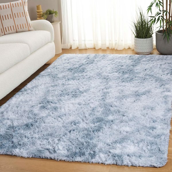 Rainbow Shag 2 ft. x 4 ft. Light Gray Abstract Solid Area Rug
