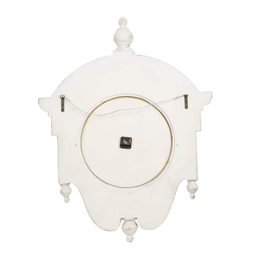Vintage Brown and White Distressed Fiberglass Wall Clock
