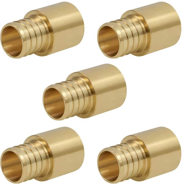 PLUMBFLEX 3/4 in. Brass Male Sweat Copper Adapter x 5/8 in. Pex Barb Pipe Fitting (5-Pack)