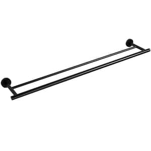 32 in. Wall Mounted Towel Bar Hardware Accessory in Matte Black