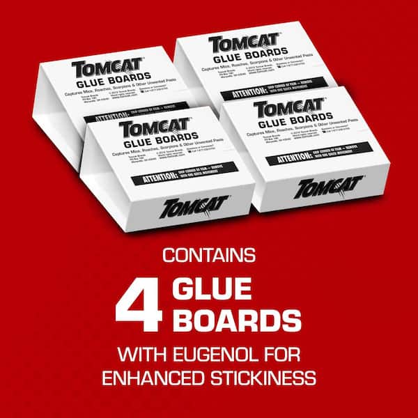 Glue Boards, With Eugenol for Enhanced Stickiness - Ready-to-Use Mouse and Insect Glue Traps (4-Pack)