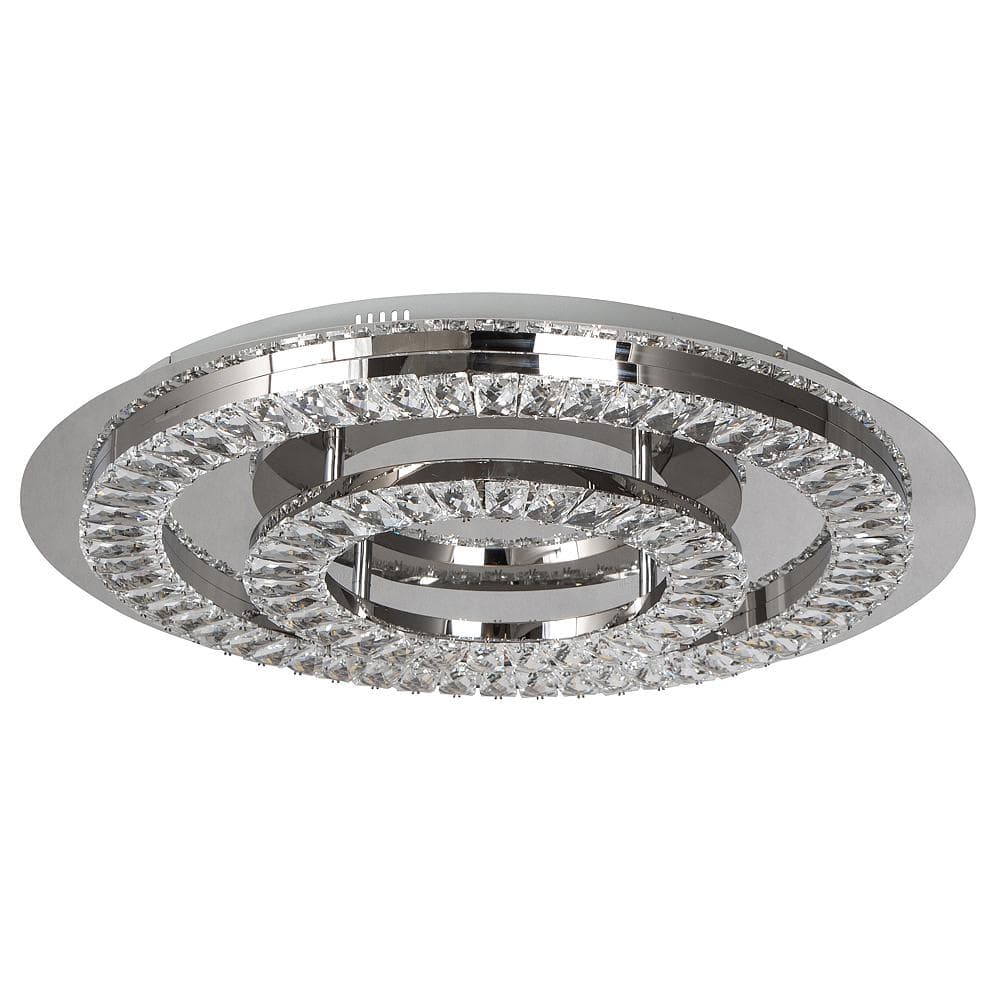 Contemporary Crystal Chrome 22.8" LED Flush Mount