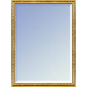 30 in. W x 20 in. H Wood Versailles Gold Queen Framed Modern Rectangle Decorative Mirror