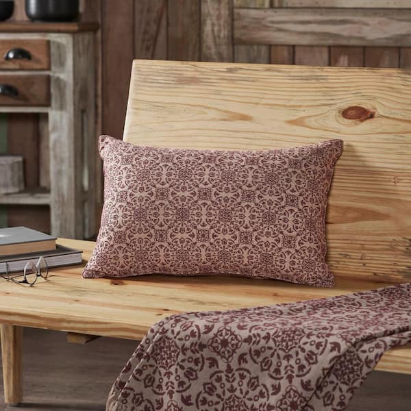 VHC BRANDS Custom House Natural Burgundy Country Jacquard 14 in. x