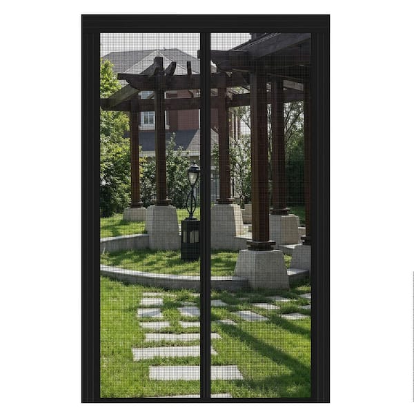 34-39 in. x 81-84 in. DIY Adjustable Fiberglass Magnetic Garage Screen Door