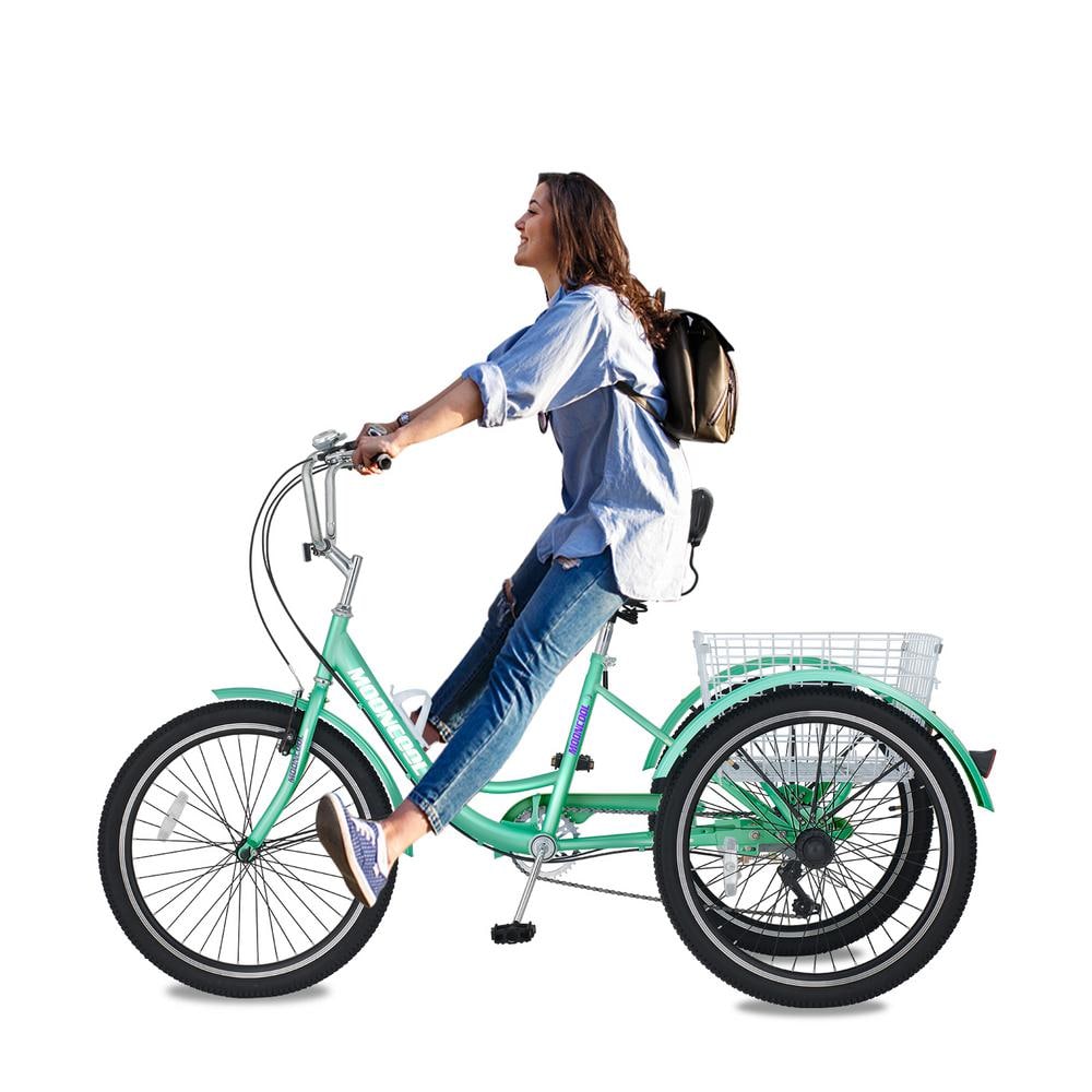 MOONCOOL Adult Tricycle, 7 Speed Trike Bike Cruiser, with 20 in. Big 3 Wheels, Greens -  M-P20-QL
