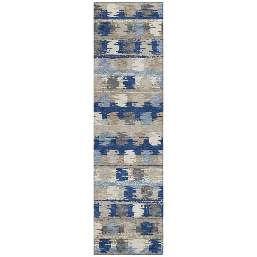 Chantille Machine Washable Indoor/Outdoor Abstract ACN2673 Navy 2 ft. x 7 ft. Runner Rug price history on PriceWatchPro