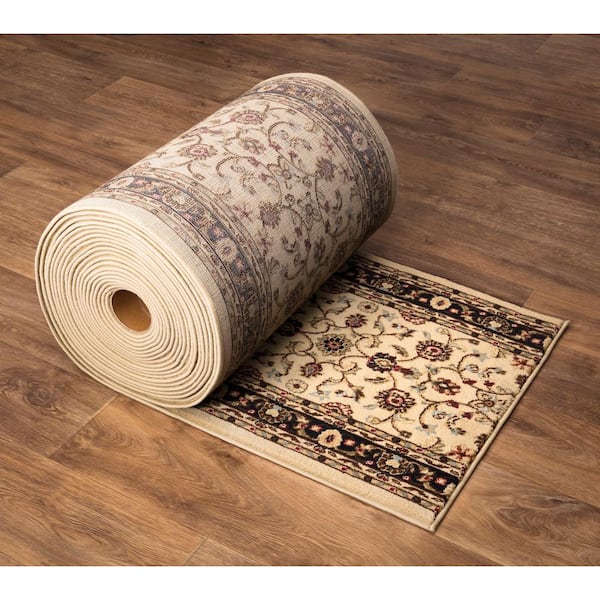 Marash Ivory 26 in. W x 12 in. L Your Choice Length 1 Ln. ft. Stair Runner Rug (Covers 2.2 sq. ft.)