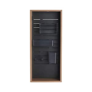12.1 in. W x 5.9 in. D x 27.6 in. H Bathroom Storage Wall Cabinet in Brown with 4 DIY Plastic Bins