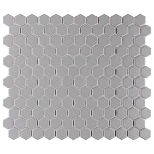 Metro 1 in. Hex Matte Light Grey 10-1/4 in. x 11-3/4 in. Porcelain Mosaic Tile (8.6 sq. ft./Case)