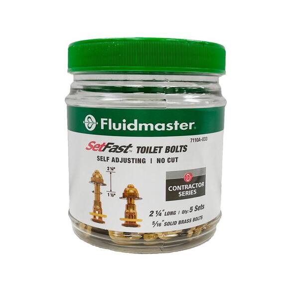 Fluidmaster SetFast 5/16 in. x 2-1/4 in. No Cut Brass Closet Toilet Bolt Kit Contractor Pack