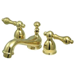 Restoration 4 in. Mini-Widespread 2-Handle Bathroom Faucets in Polished Brass