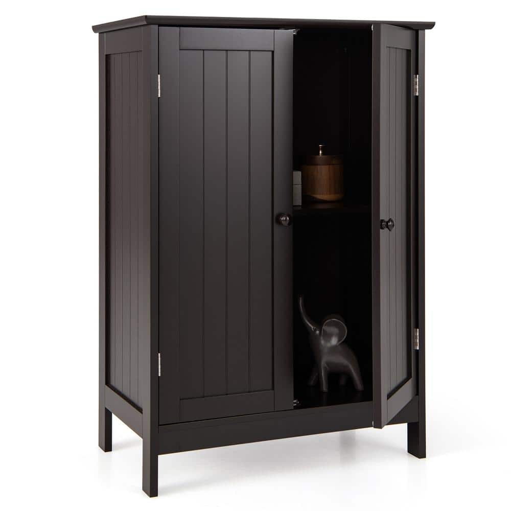 2-Door Powder Room Wooden Cabinet, 2-Tier Hidden Storage + Adjustable Shelf, Waterproof P2 MDF, Magnetic Catches price history on PriceWatchPro