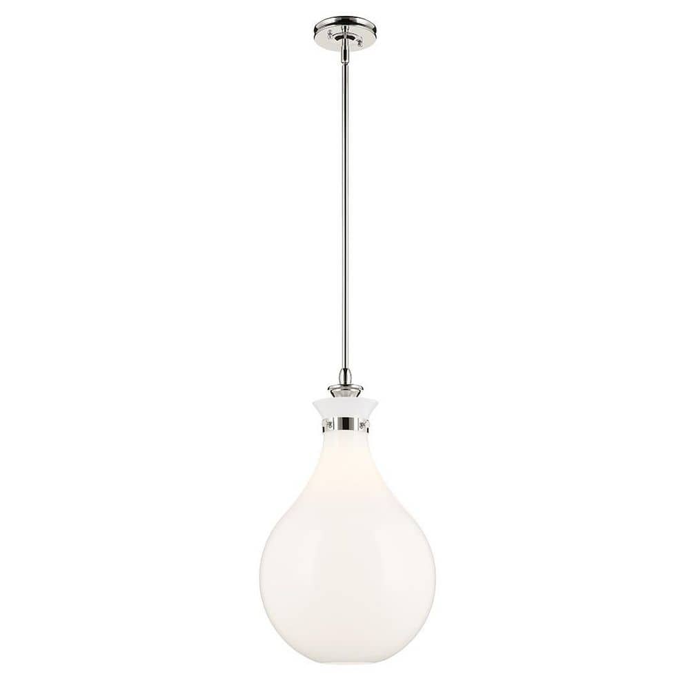 Laria 14 in. 1 Light Pendant with Opal Glass in Polished Nickel price history on PriceWatchPro