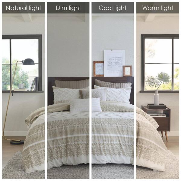 INK+IVY Mila 3-Piece Taupe Print Cotton 