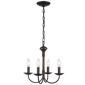 Candle 4-Light Oil Rubbed Bronze Candle Chandelier Light Fixture