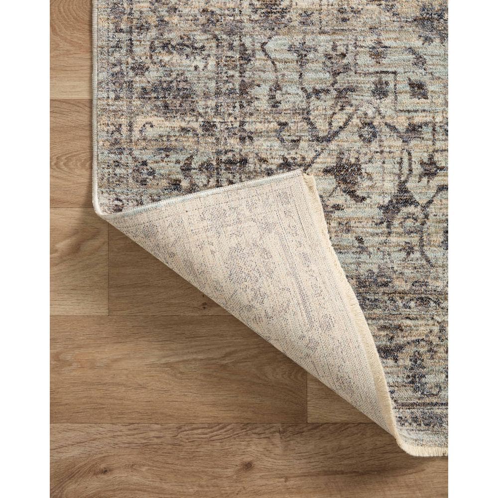 Sorrento Mist and Charcoal Round Polyester Area Rug