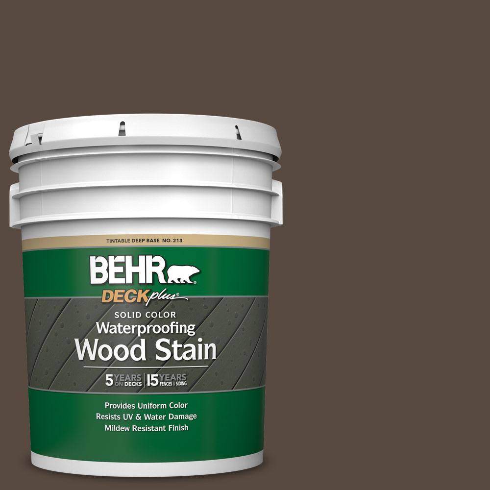 5 gal. #PPU5-19 Dark Truffle Solid Color Waterproofing Exterior Wood Stain