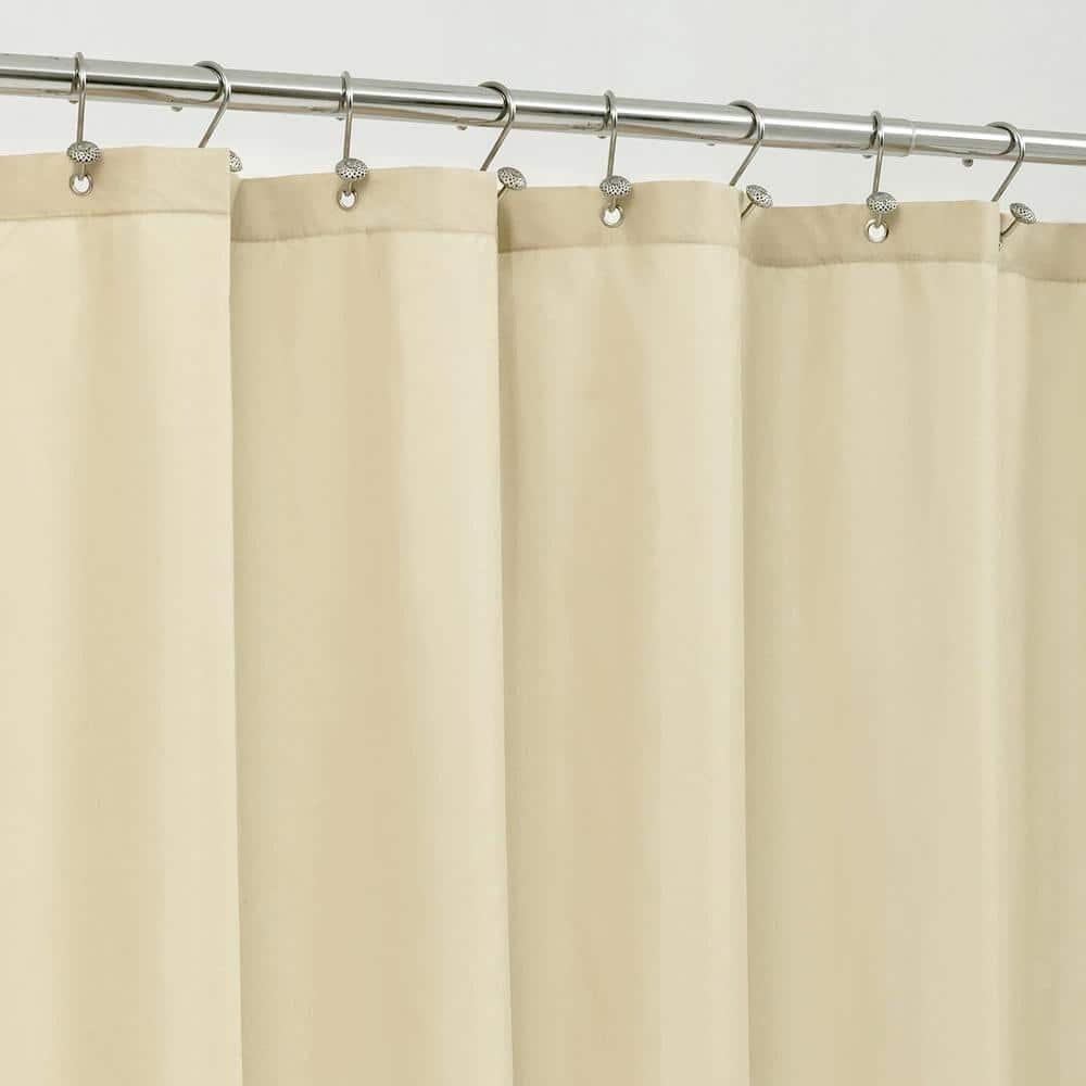 36 in. W x 72 in. L Waterproof Fabric Shower Curtain in Cream