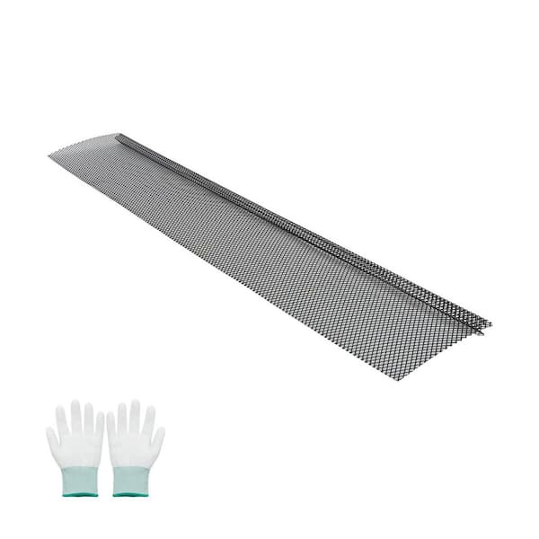 Gutter Guard, 6 in. Powder-Coated Steel Gutter Screen, Heavy-Duty 75 ft. Length, Leaf Guard for Debris, 25 Pack, Black