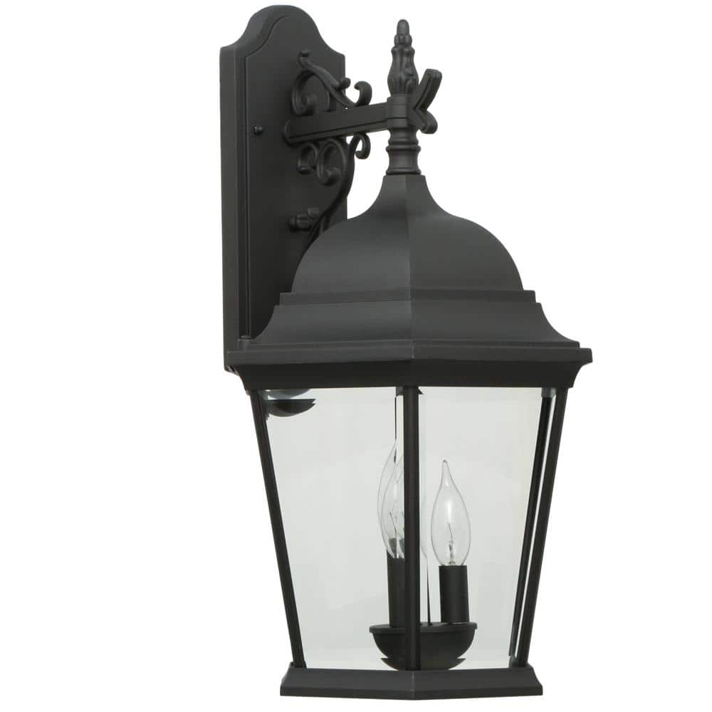 Welbourne Black Die-Cast Aluminum 3-Light Outdoor Wall Lantern