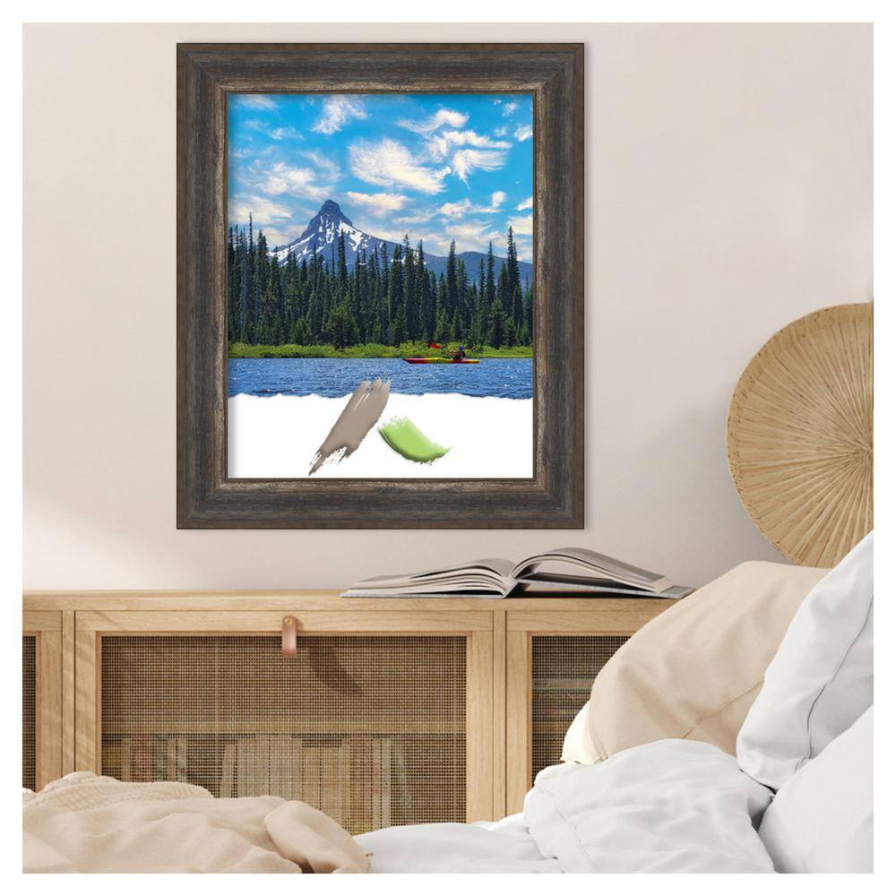 Alta Rustic Char Distressed Black Polystyrene Wall Frame 25" x 21"