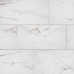 Michelangelo Calacatta Rectified 12 in. x 24 in. Porcelain Floor and Wall Tile (13.3 sq. ft. /case)