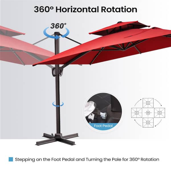 11 ft. - Red - Patio Umbrellas - The Home Depot