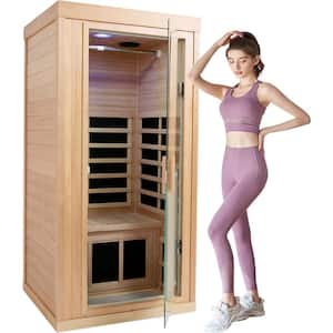 Moray 1-Person Indoor Hemlock Infrared Sauna with 8 Far-Infrared Carbon Crystal Heaters