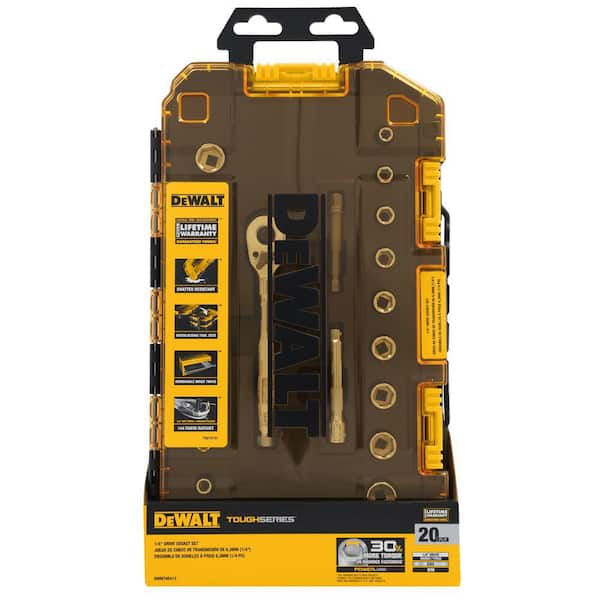 DEWALT TOUGHSERIES 1/4 in. Drive SAE/Metric Ratchet and Socket Set