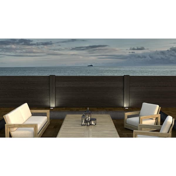 Composite Modern Horizontal Privacy Perimeter Fence (3.5 ft. H x 6 ft. W) Raven