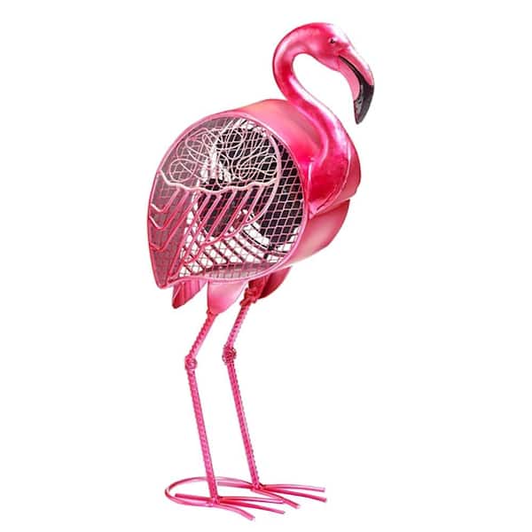 Deco Breeze 19.25 in. Flamingo Figurine Fan